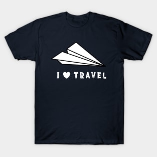 Adventure Paper Plane I Love Travelling T-Shirt